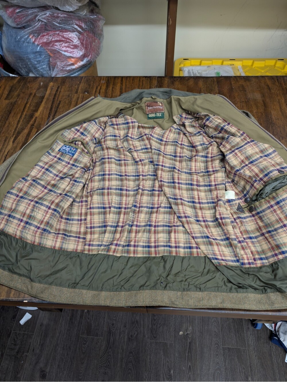 John Partridge Gore-Tex Wool Tweed Field Jacket Coat Men L - Picture 6 of 13